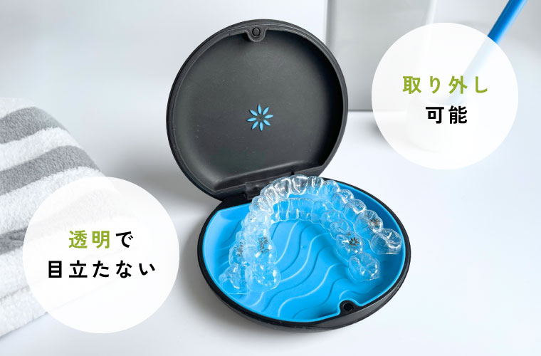 透明で目立たない、取り外し可能